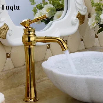 

Basin Faucet Bathroom Copper Faucet Gold Sink Mixer Tap Toilet Sink Hot Cold Single Handle Rotation Sink Faucet