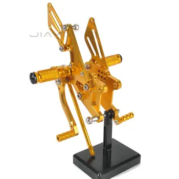 

CNC Billet Adjustable Rearset Foot Pegs Pedals Rest Rear set Racing For Kawasaki Ninja NJ ZX10R ZX 10R 10 R 2008-2010 2009 Gold