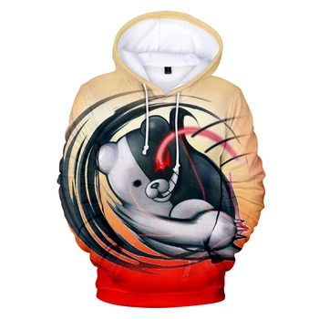 

Hot Anime characters Monokuma 3D Printing Hooded Sweatshirt Boy/Girl Cute Fashion Creative Hoodies Monokuma Printing Hoodies