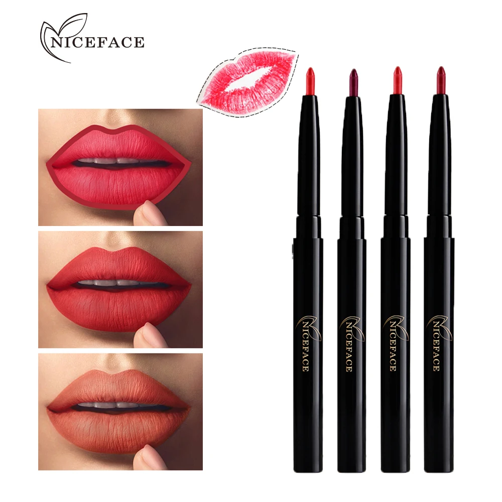 Professional Automatic Rotation Waterproof Lip liner Pen Sexy Red Long Lasting Lipstick Lipliner