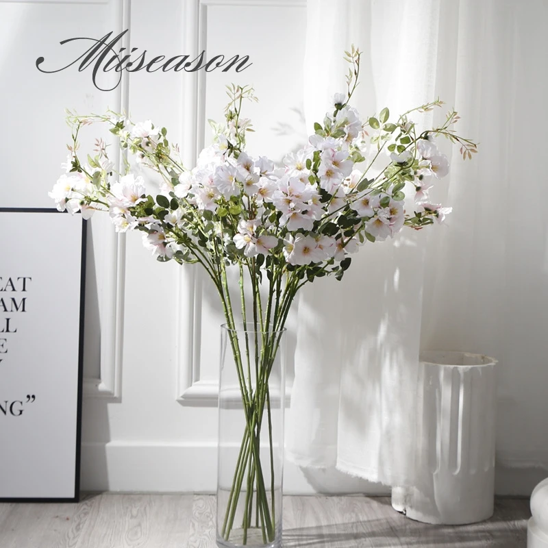 

long 3 forks Floral branches artificial flowers fake flowers simulation green plant wedding home decoration Shooting props 90cm