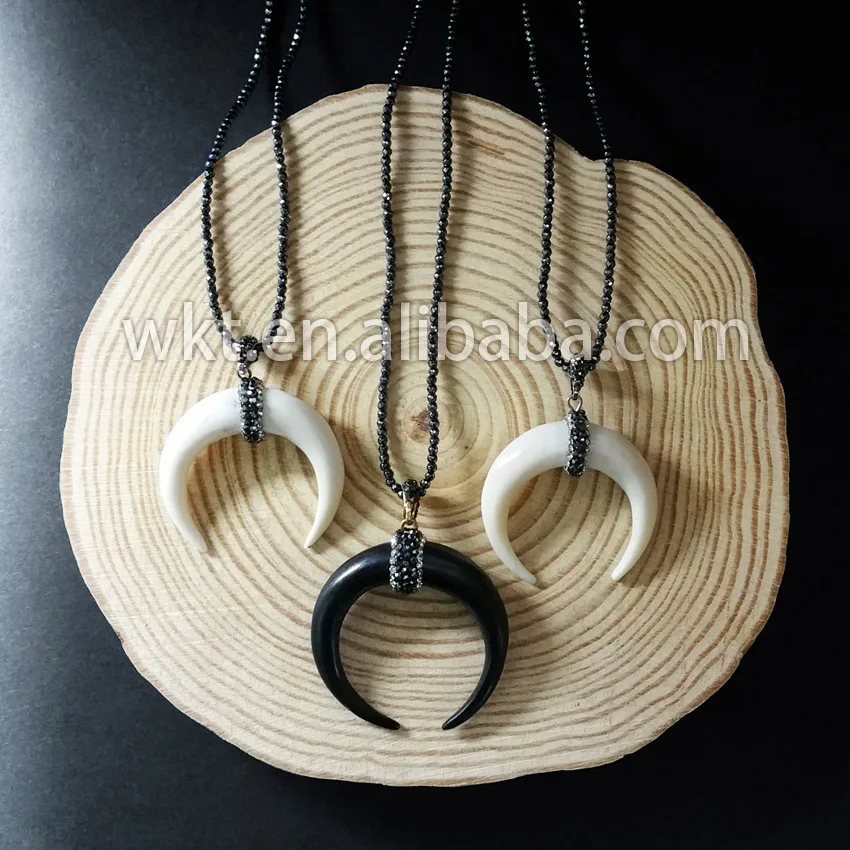 WT NV048 Wholesale Fashion hand make bone horn necklace, Popular unique