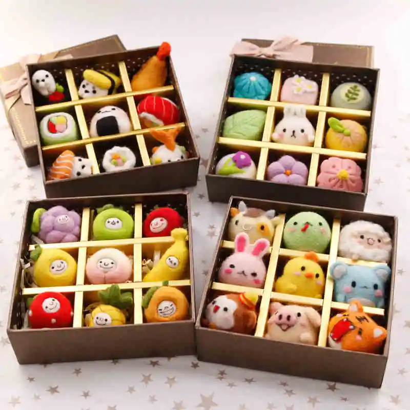 

Birthday gift box creative wool felt Fruit sushi cartoon diy handmade student Non-Finished Felt Material DIY Package