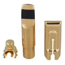 Yibuy Профессиональный позолоченный медный альт саксофон металлический мундштук 7