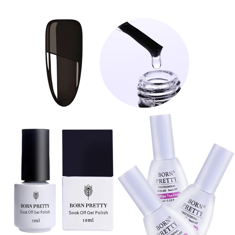 

BORN PRETTY Tempered Enhance Base Coat Matte Top Coat Gel Nail Art UV No Wipe Top Coat Soak Off UV Gel Varnish Polish
