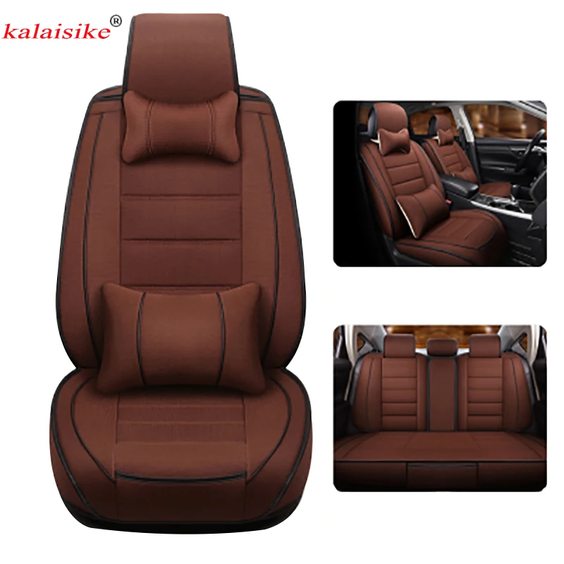 Универсальные чехлы Kalaisike для Jeep Grand Cherokee и renegade compass Commander льняные автомобильные
