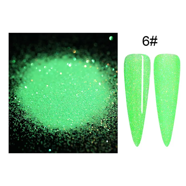 Голографический блестящий для ногтей порошок блестящая Лазерная пигмент для ногтей порошок пыль дизайн ногтей украшения DIY 12 цветов Маникюр УФ гель - Цвет: 6