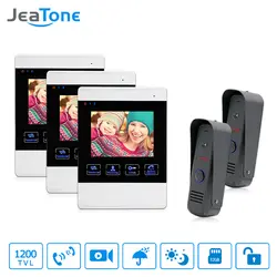 JeaTone 4 "проводной Цвет ЖК-дисплей видео-домофон внутренней безопасности Камера Hands Free визуальный Интерком запись ИК Ночное видение Touch ключ