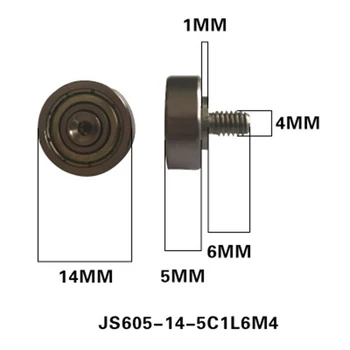 

1Pcs "JS605-14-5C1L6M4" NTBG Series Threaded Bearings Metal Screw Bearing Stainless Steel Bolt Cable Pulley Screws