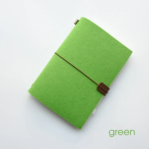 Maotu винтажный войлочный тканевый пулевидный Дневник для путешествий Дневник для набросков планировщик ручной работы креативный подарок - Цвет: Green