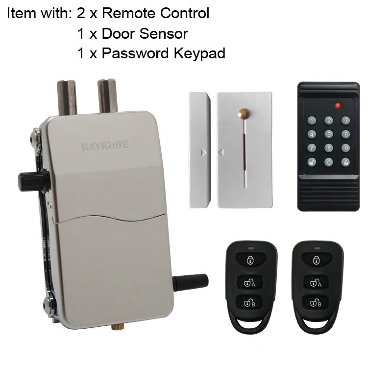 Kit 1 RAYKUBE комплекты контроля доступа беспроводной 433 МГц Электрический дверной замок безопасности двери с паролем клавиатуры дистанционного управления Lockey R-W39 - Цвет: Kit 1