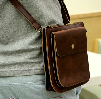 

stacy bag hot sale high quality men PU leather handbag male small vintage messenger bag man mini cross-body shoulder bag