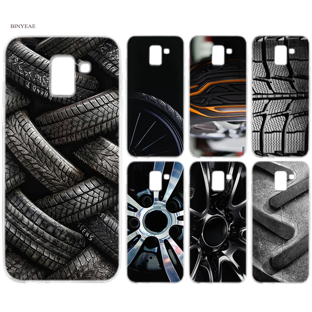 

BINYEAE Tire Tread Wheel Silicone TPU Case Cover for Samsung Galaxy J6 S8 S9 A6 A8 Plus J4 J8 2018 J3 J5 J7 2017 Back Shell Capa