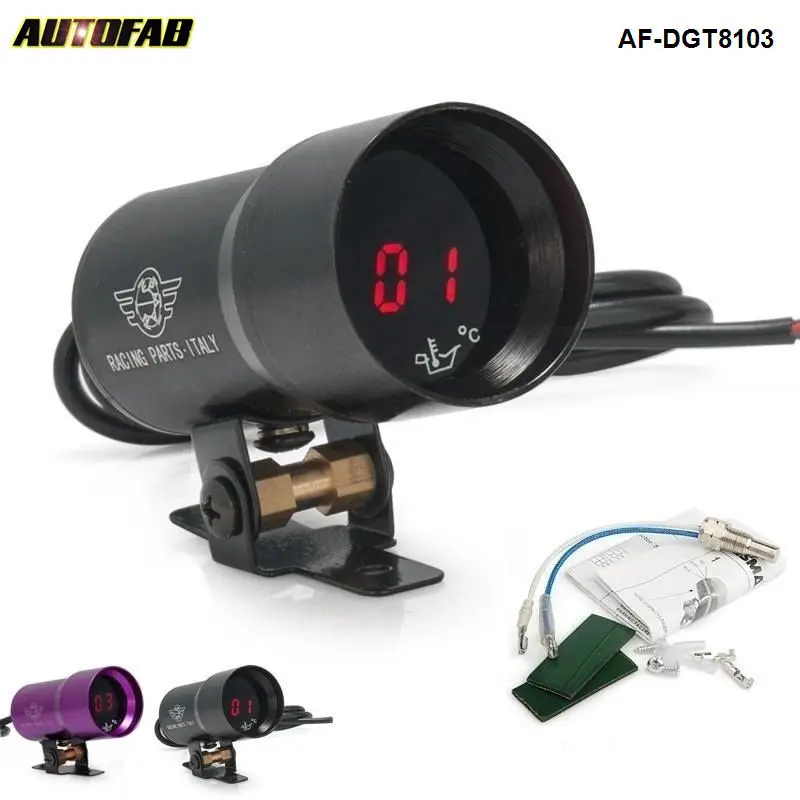 Micro Digital Oil Temperature Gauge, 37mm BlacK,Purple For Honda Civic