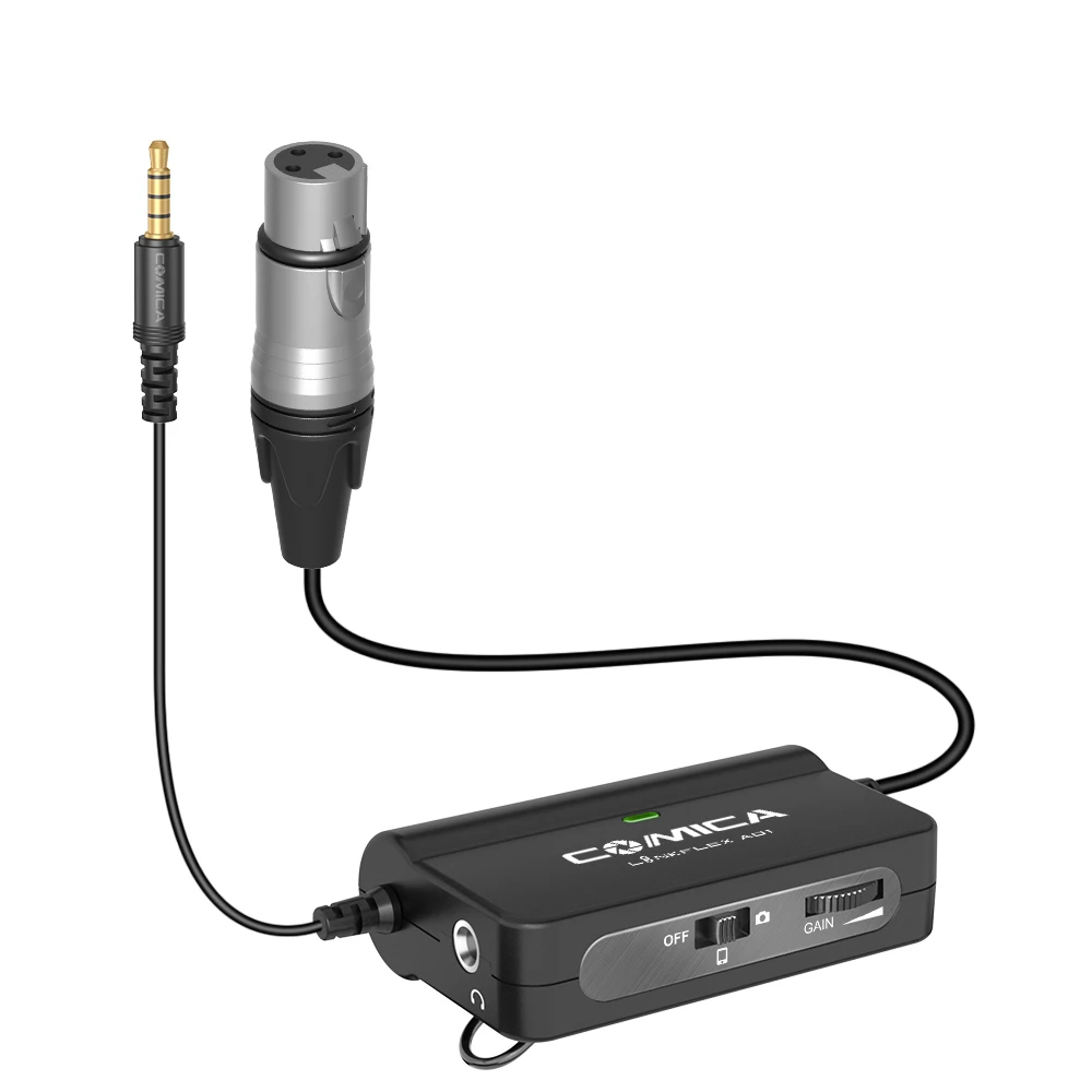 

LinkFlex AD1 XLR-3.5mm Preamp Audio Adapter with Stepless Gain Control and Real-time Audio Monitoring for Smartphone and Camera
