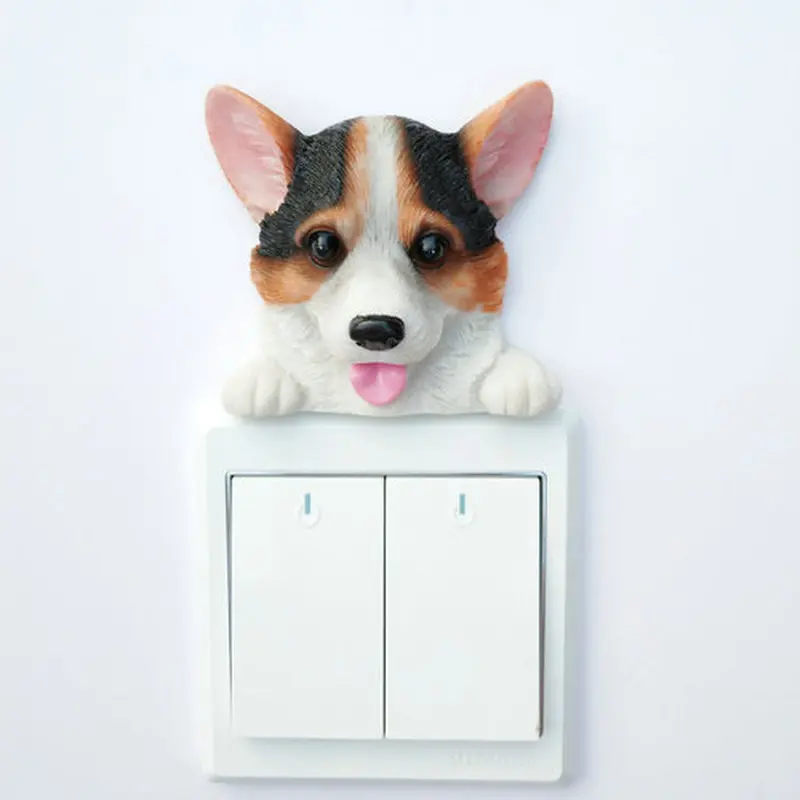 

On sale Cute Animals Puppy Light Switch Sticker Removable Wall Sticker For Kids Baby Nursery Home Decal Murla Decor Resin