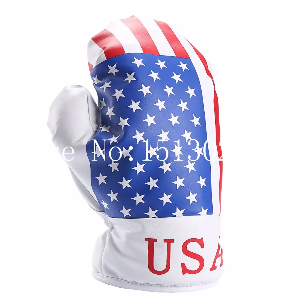 

1pc Personality OEM Driver Headcover Golf 440cc 460cc Synthetic Leather USA Flag Stars and Stripes Boxing Glove Head covers