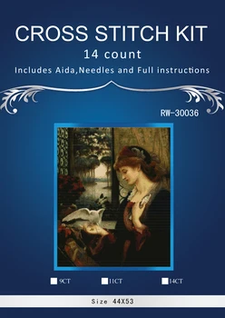 

old woman and dove ,Counted Cross Stitch 14CT Cross Stitch Sets Wholesale cartoon Cross-stitch Kits Embroidery Needlework