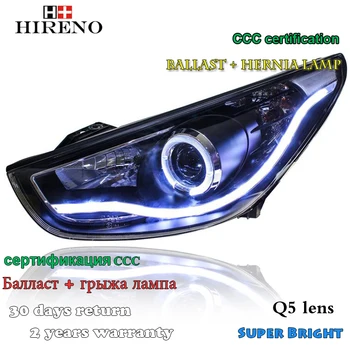 

Hireno Headlamp for 2010-2013 Hyundai IX35 Headlight Assembly LED DRL Angel Lens Double Beam HID Xenon 2pcs