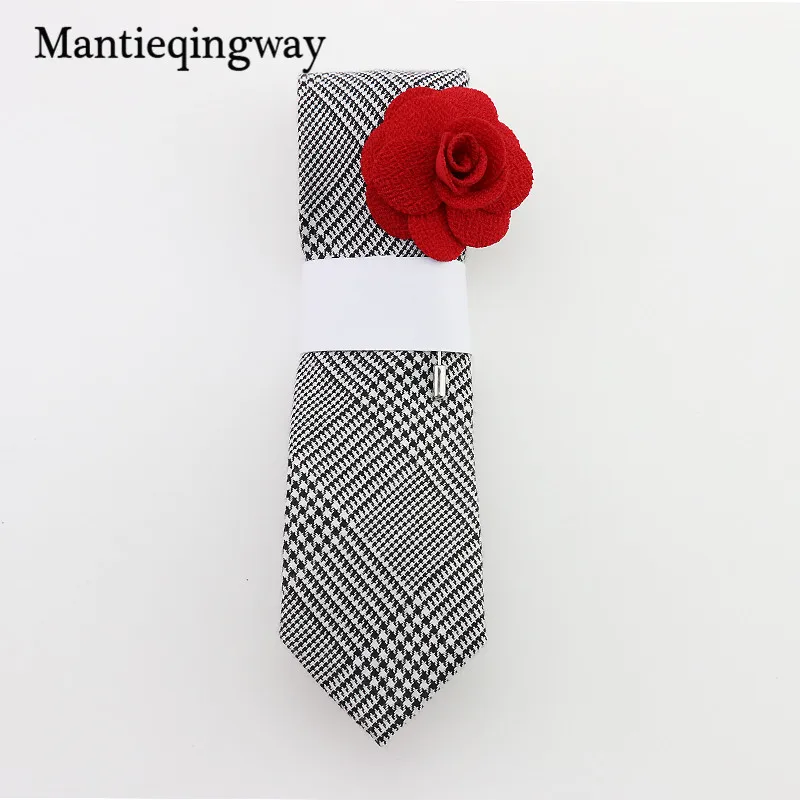 Mantieqingway 6 см модные галстуки, тонкие галстуки, черные узкие галстуки, хлопковые галстуки для мужчин, свадебные деловые полосатые и клетчатые галстуки-бабочки - Цвет: 043
