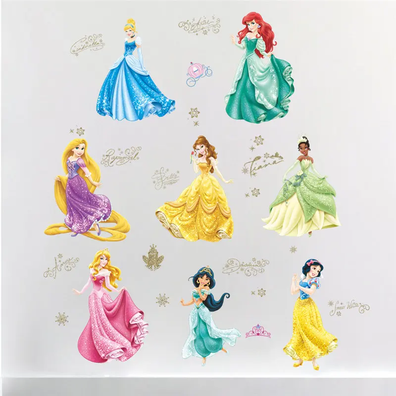 

Princess Wall Stickers for Kids Rooms Home Decoration DIY Adesivo de Parede Bedroom Bathroom Mural DIY Girls Decor Decal