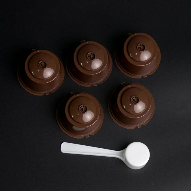 Cheap Behogar 5PCS Reusable Coffee Capsule Pod Cup Filter Bracket w/Spoon And Brush Set for Nescafe Dolce Gusto Machines Brown Color Cheap Behogar 5PCS Reusable Coffee Capsule Pod Cup Filter Bracket w/Spoon And Brush Set for Nescafe Dolce Gusto Machines Brown Color
