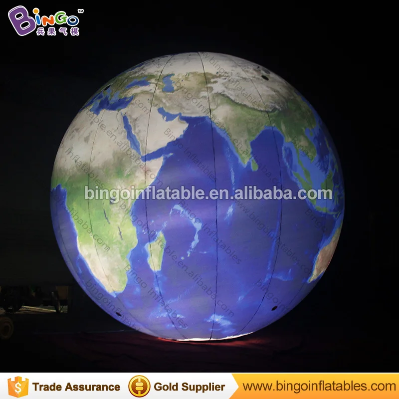 5 м Dia светодиодное освещение надувные земной шар Лидер продаж цифровые печатные взорвать шар типа земли Реплика с вентилятором игрушки