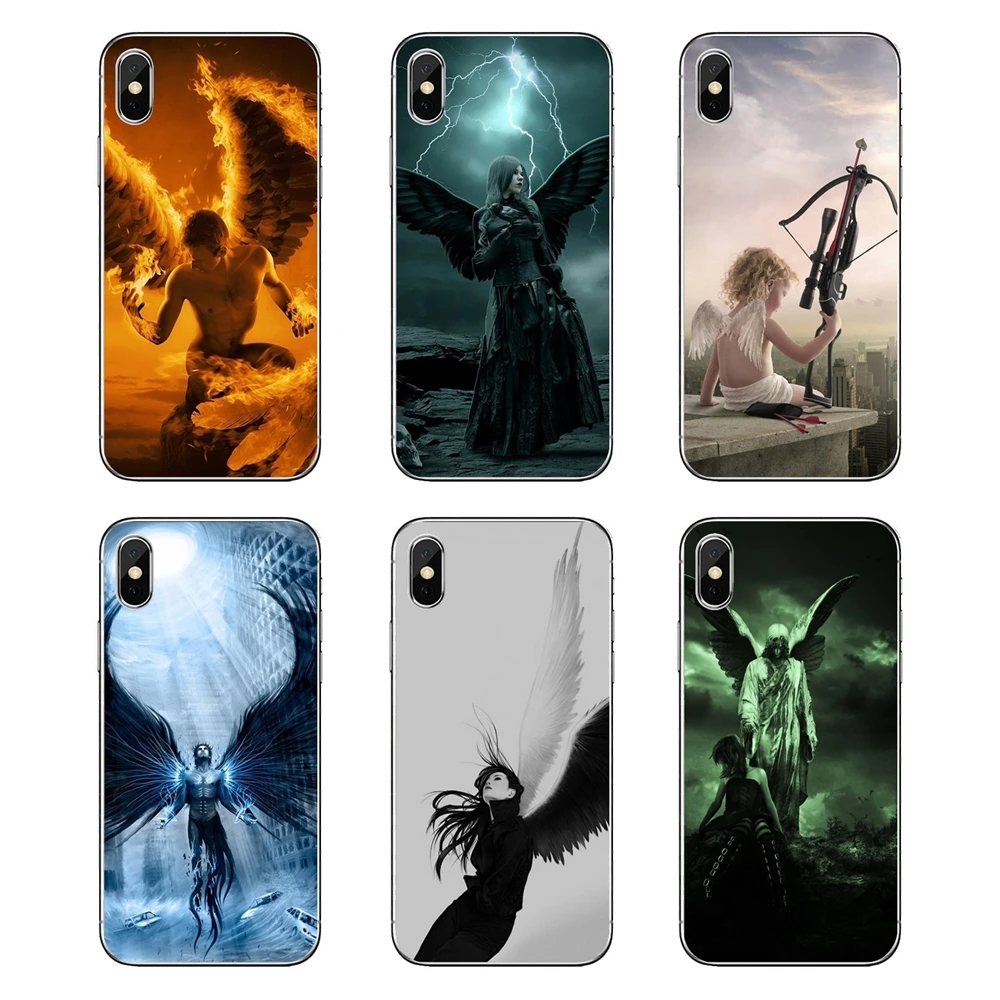 Angels Wallpapers For Desktop 3D Soft Transparent Shell Covers iPod Touch iPhone 4 4S 5 5S 5C SE 6 6S 7 8 X XR XS Plus MAX |