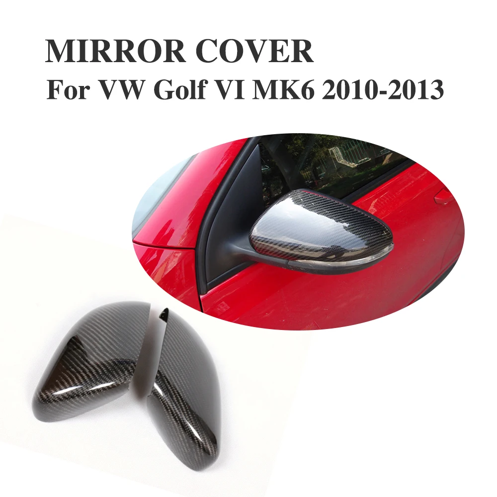 Carbon Fiber Add on style Side Mirror Covers Fit For VW Golf VI MK6 GTI