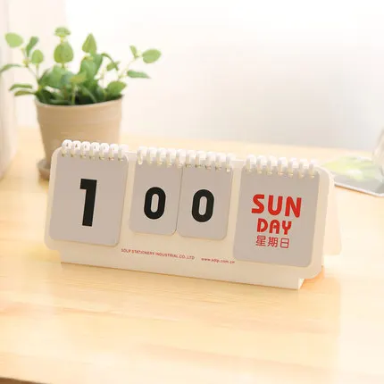 Креативный Настольный календарь с мини-катушкой, сделай сам, Перманентный календарь, офисные принадлежности, органайзер, ежедневный планировщик - Цвет: Белый