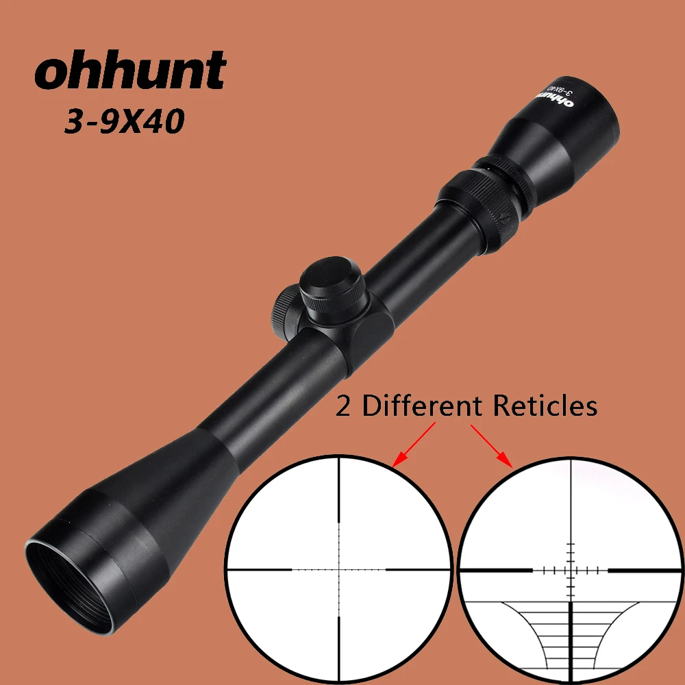 Óptica de Caçaohhunt Telescópica para Pistolas Mira Riflescope Retículo Rangefinder Besta ou Mil Dot Calibre .177 .22 3-9×40