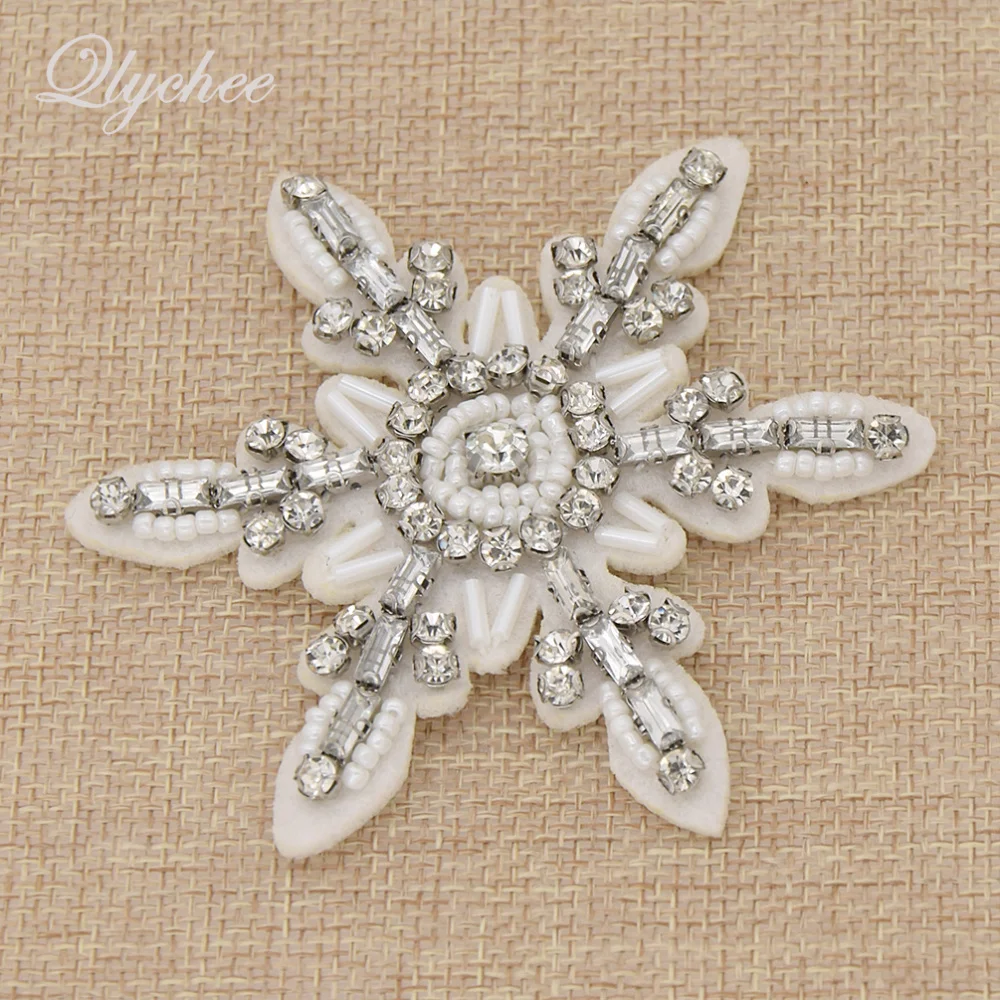 

Lychee Black White Color Embroidery Flower Crystal Beads Patch For Women Sewing On Clothes Dress Bag Decor Applique