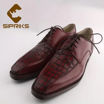 

2020 Sipriks Italian Handmade Sewing Welted Shoes Mens Dress Suits Shoes Boss Business Office Gents Social Shoes Large Size 46