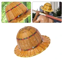 Ручная вязка бамбуковый строительный жесткий шлем дышащий защитный шлем