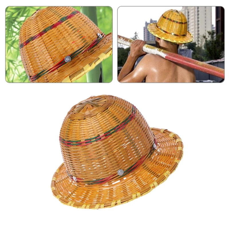 

Hand Knitted Bamboo Construction Hard Hat Breathable Safety Helmet