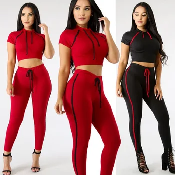 

Fitness workout Clothes For Women Sport Suit gym Clothing 2 Piece Yoga Set Plus Size Running clothing Jogger Street Style S-2X