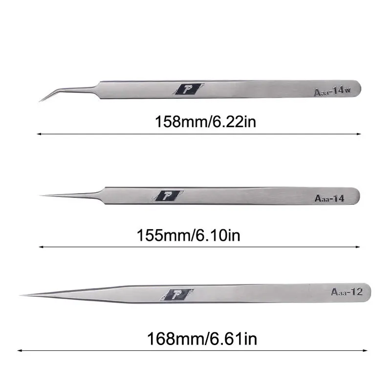 Stainless Steel Precision Tweezers Pincet Pinzas Precision Curved Tweezers For Electronic Smartphone Watch Repair Tools precision tweezers tweezer tool esd anti static tweezers soldering tweezers phone repair tweezers