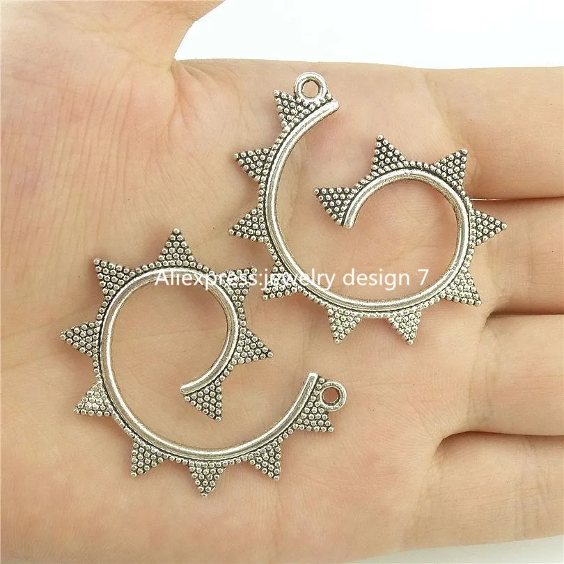 

Free shipping 15423 14PCS Alloy Tibetan Silver Filigree Spiral Snail Pendant Fit Punk Earring