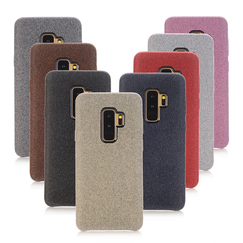 

Luxury Canvas grain case for Samsung Galaxy S9 S9plus Note8 9 Hidden buttons Fabric Retro Canvas soft case for Samsung S8 S8plus