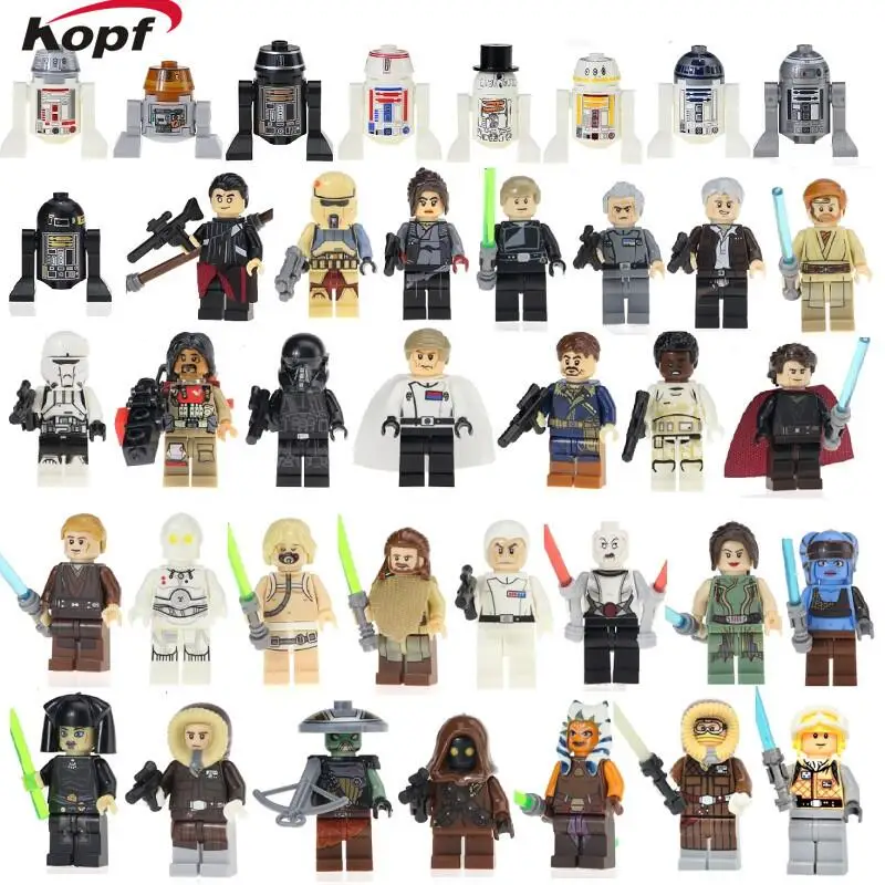 

Space Wars Finn Stormtrooper Even Piell Princess Leia Anakin Han Solo Luke Skywalker Grand Moff Tarkin Building Blocks Kids Toys