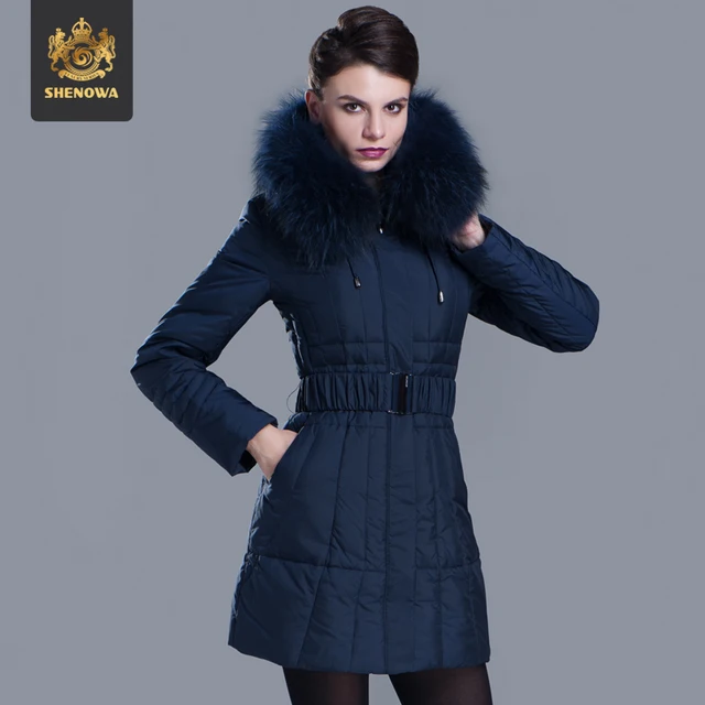 Cheap 2014 Promotion New Freeshipping Full Women A Luxury Raccoon Fur Collar Coat Lengthen Plus Size 3xl Hooded Down Jackets Ems Fedex