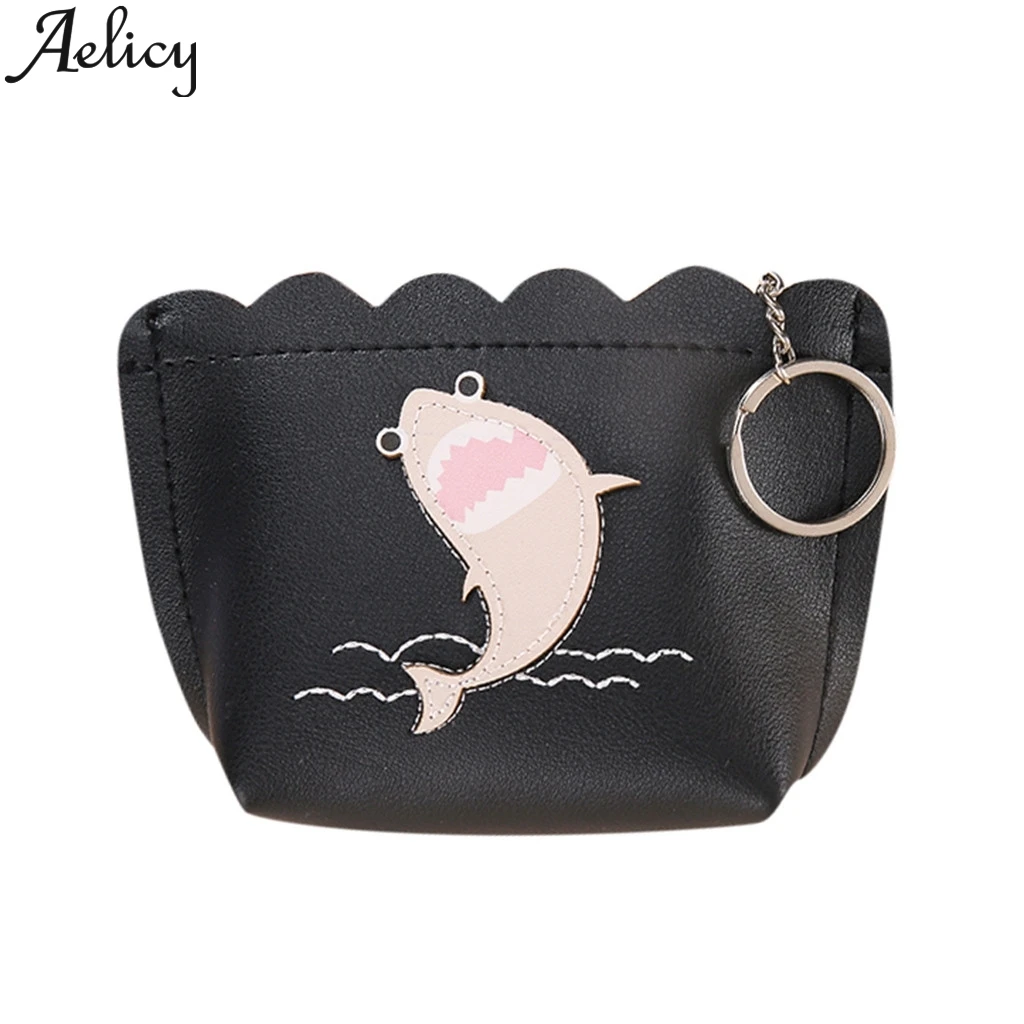 Aelicy, Модный милый кошелек на молнии с рыбкой, держатели для кошельков, сумочка, женский короткий кошелек, кожаный держатель для карт, клатч
