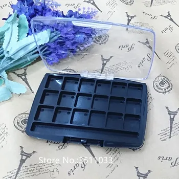 

30pcs Multipurpose Black Square 18 Grids Eyeshadow Powder Compact Case DIY Plastic Palette Cosmetic Blusher Compact Lipstick Box