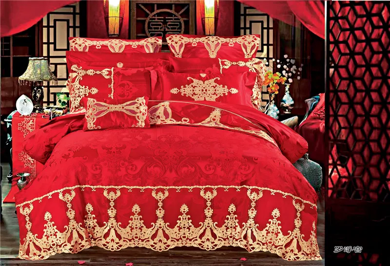 

High precision cotton King Queen wedding Bedding Sets of Europe Fashion Deco Duvet Cover Bed sheet Pillowsham 4/6/9pcs