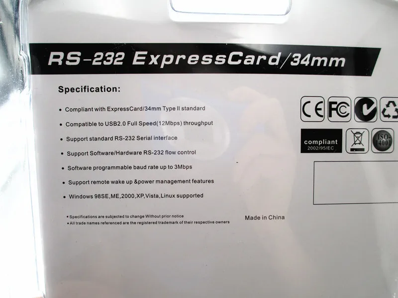 Экспресс карта 34 мм для RS232 последовательный порт адаптер ExpressCard ноутбук|expresscard