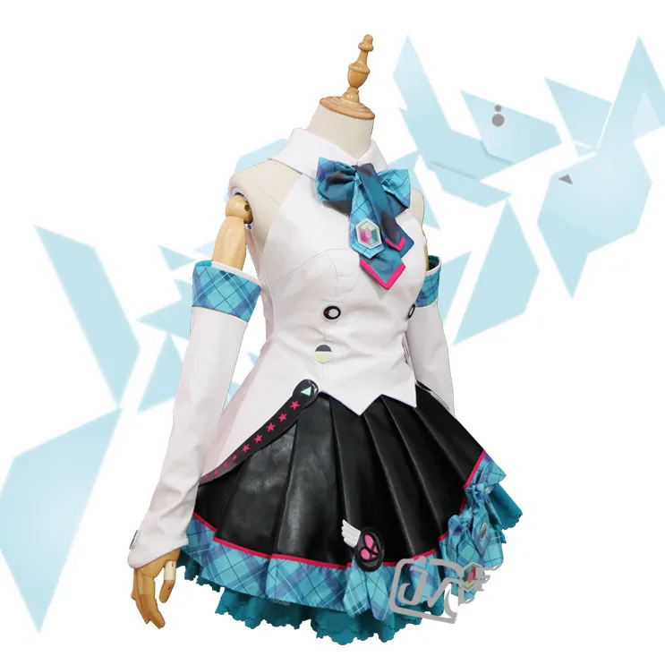 Новое поступление Vocaloid Косплей Костюм Хацунэ Мику косплей костюм магический Мирай Униформа платье Хэллоуин костюм - Цвет: Costume