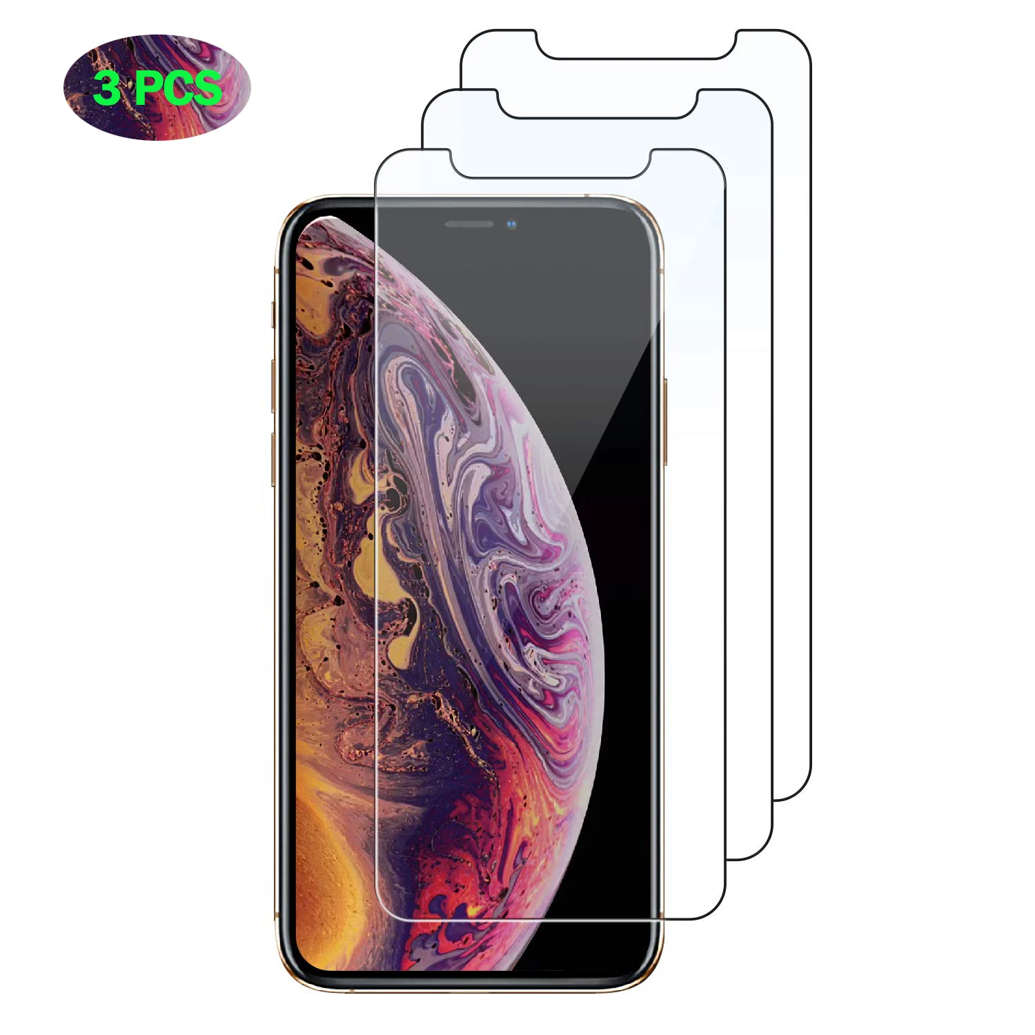 

3 Pcs HD Window Glass for iPhone X XR XS Max Phone Screen Protector for iPhone 7 8 Plus 6 6S 5 5S SE 4 4S Tempered Glass Protect