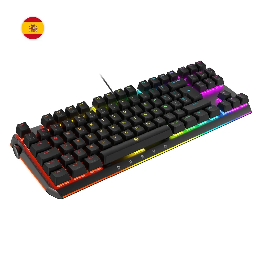 

DREVO BladeMaster TE 88 Key [Spanish Layout] Mechanical Keyboard With Programmable Genius-Knob