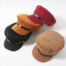 Новинка, модный однотонный вельветовый берет, повседневная Кепка для мужчин и женщин, шляпа для газетчика, плоская шляпа, осенне-зимняя винтажная хлопковая Спортивная Gorro