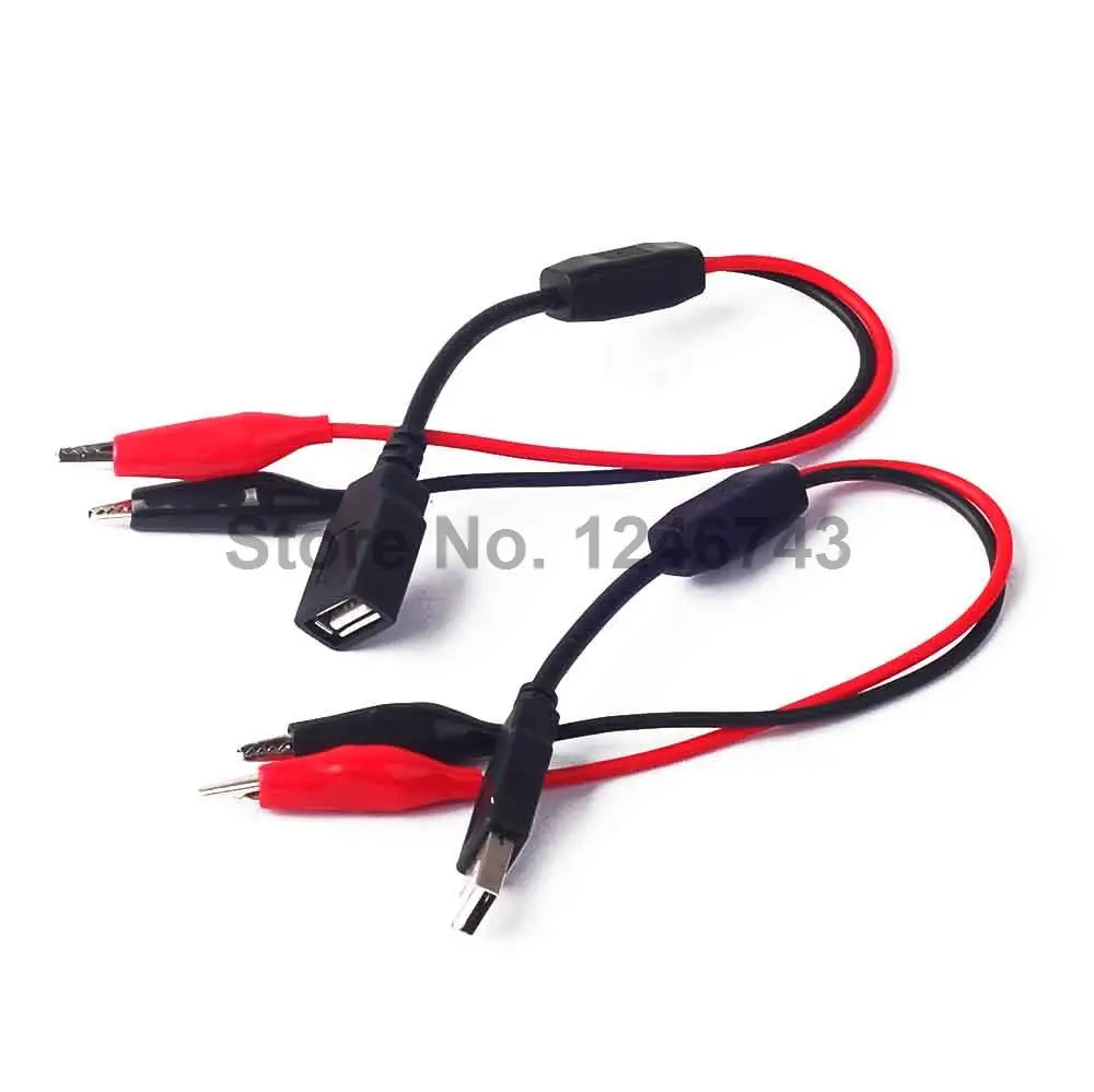 

USB Alligator Clips Crocodile Wire Male/Female to USB Tester Detector DC Voltage Meter Ammeter Capacity Power Meter Monitor
